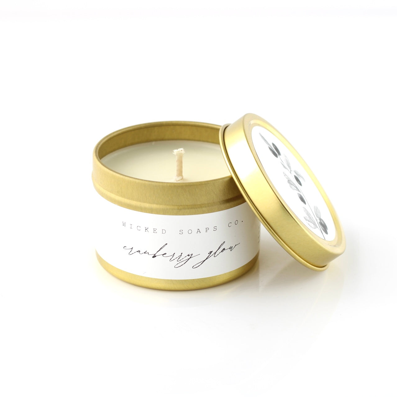 Cranberry Glow Soy Candle | Gold Tin Winter Candle
