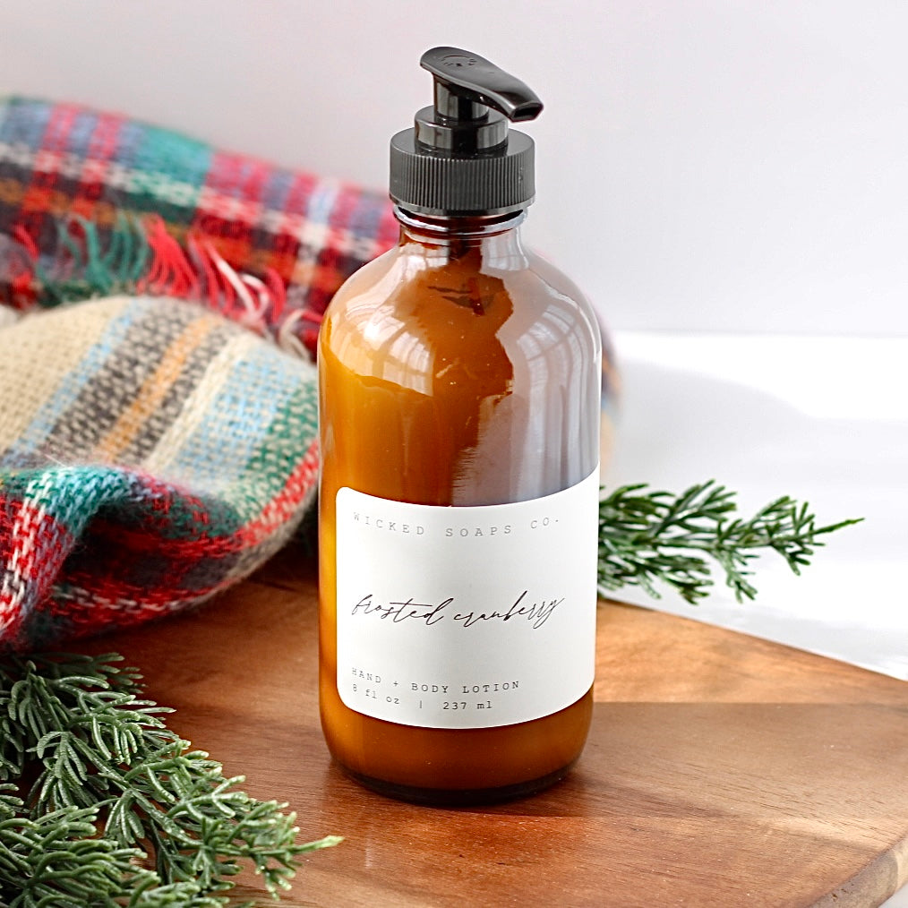 Frosted Cranberry Hand + Body Lotion | Hydrating Winter Moisturizer