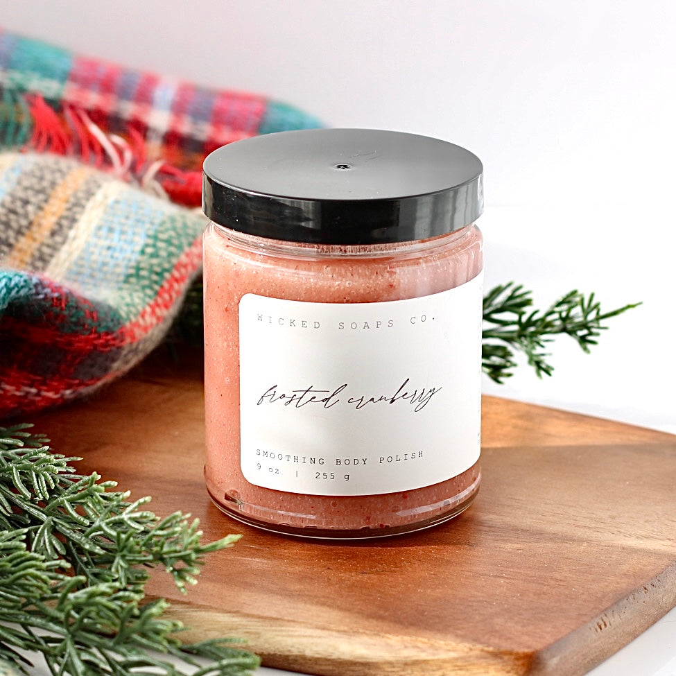 Frosted Cranberry Body Polish | Exfoliating Sugar Scrub