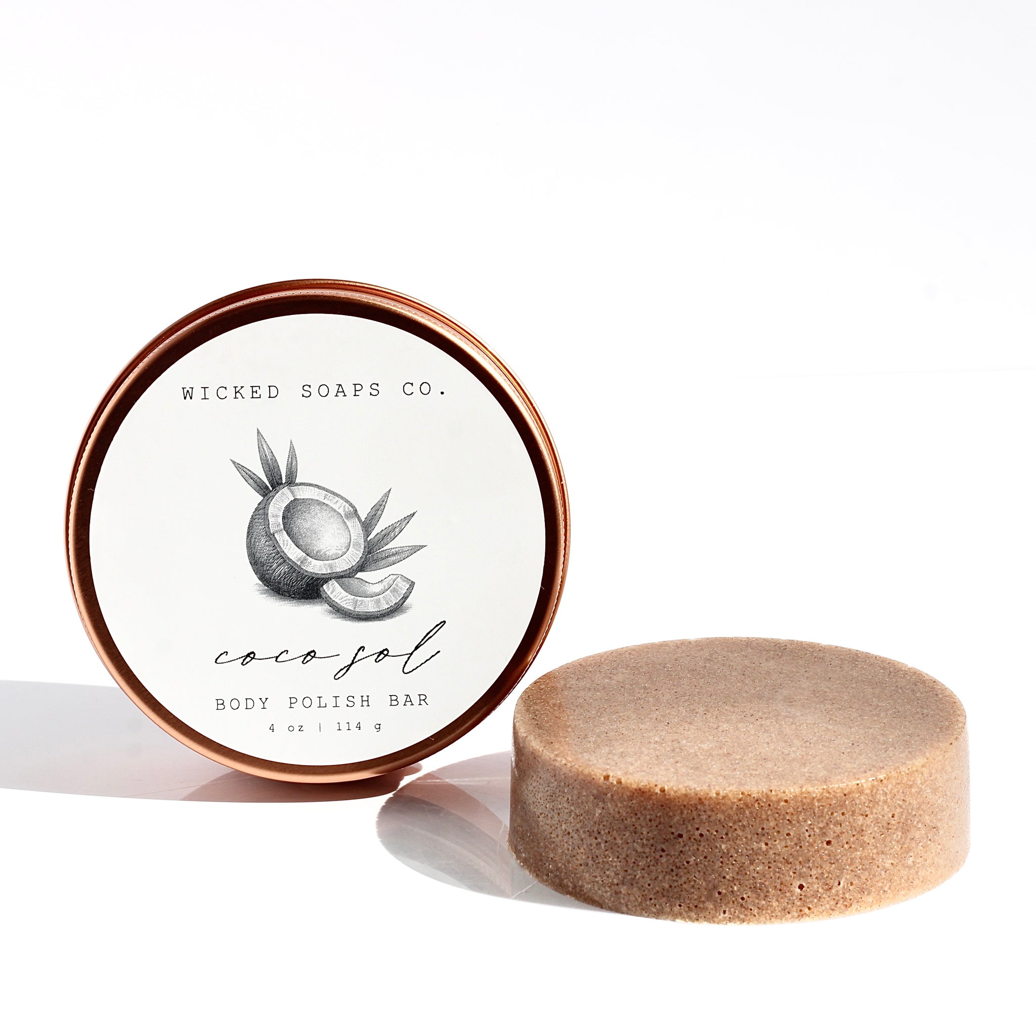 Coco Polish Shell Coco Sol Cleansing Body Polish Bar | Exfoliating Scrub Bar | Wicked ...