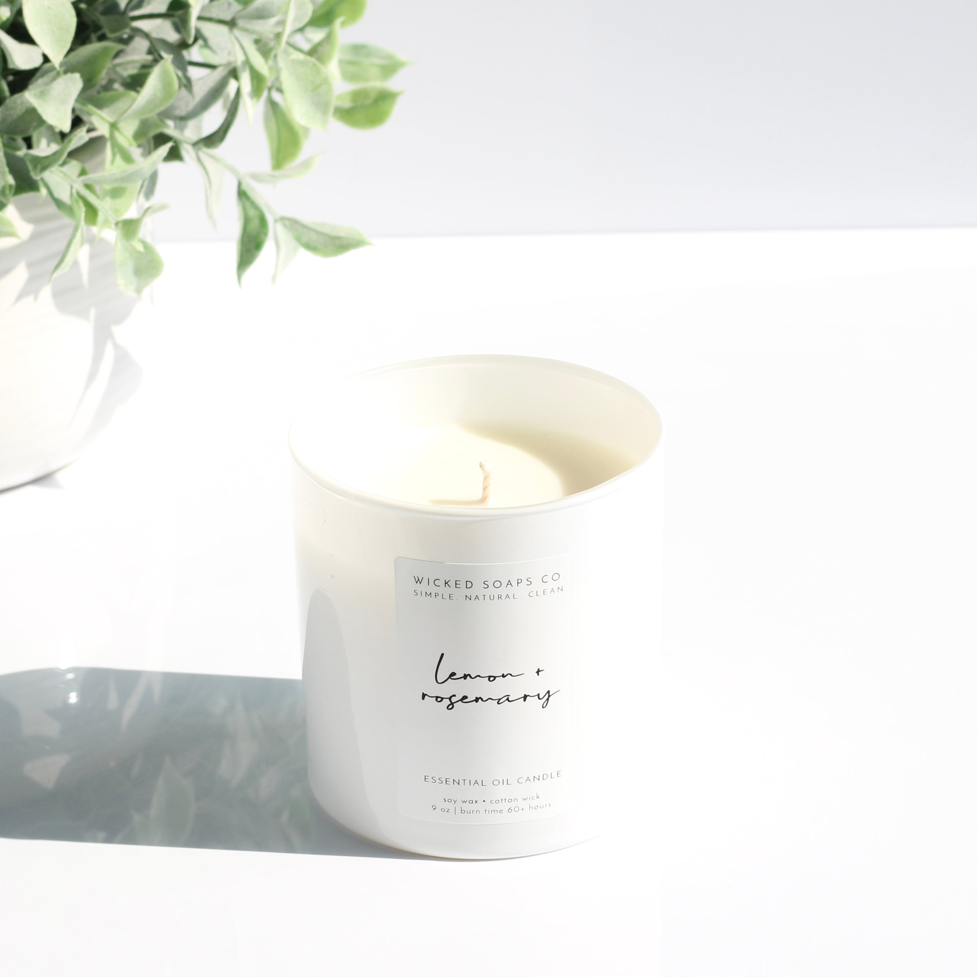 Lemon + Rosemary Essential Oil Candle