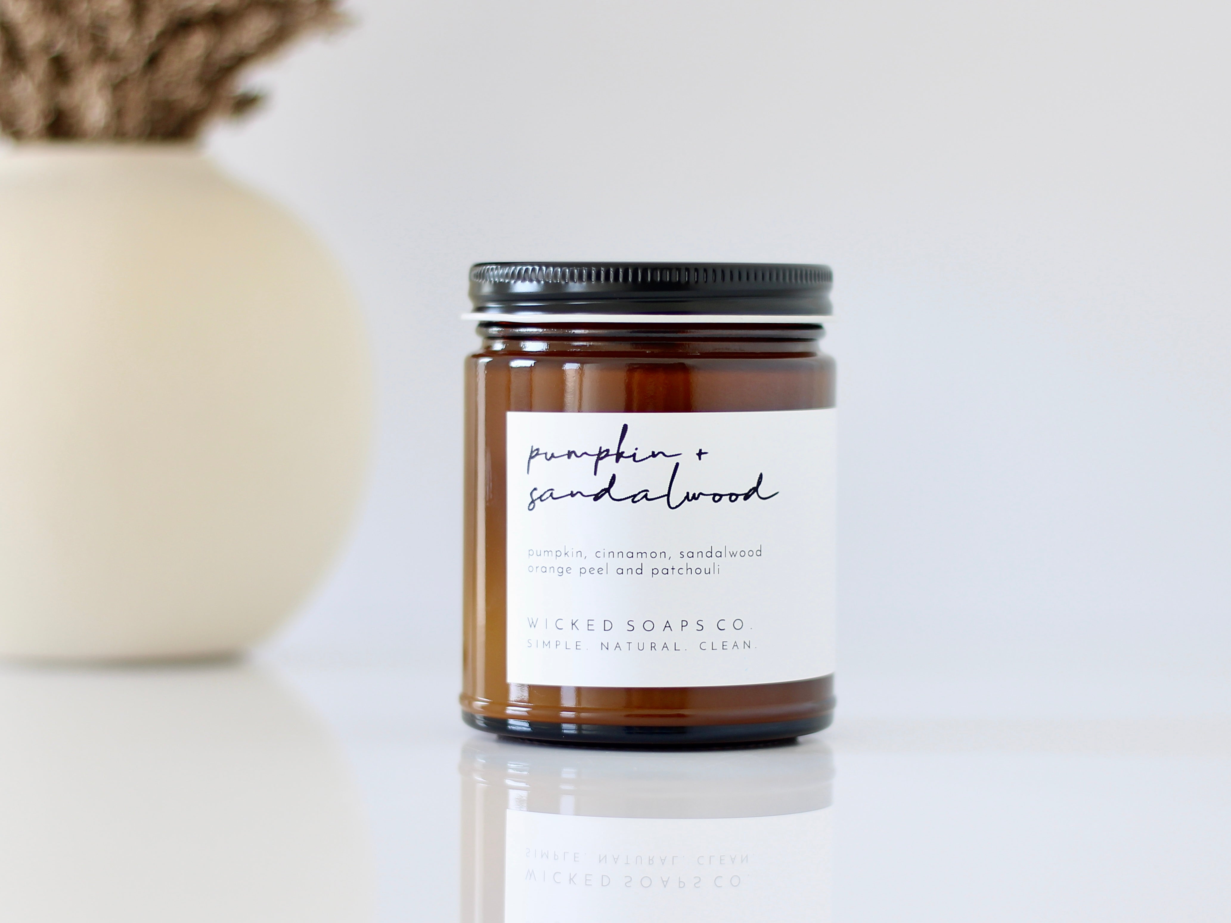 Pumpkin + Sandalwood Wood Wick Soy Candle