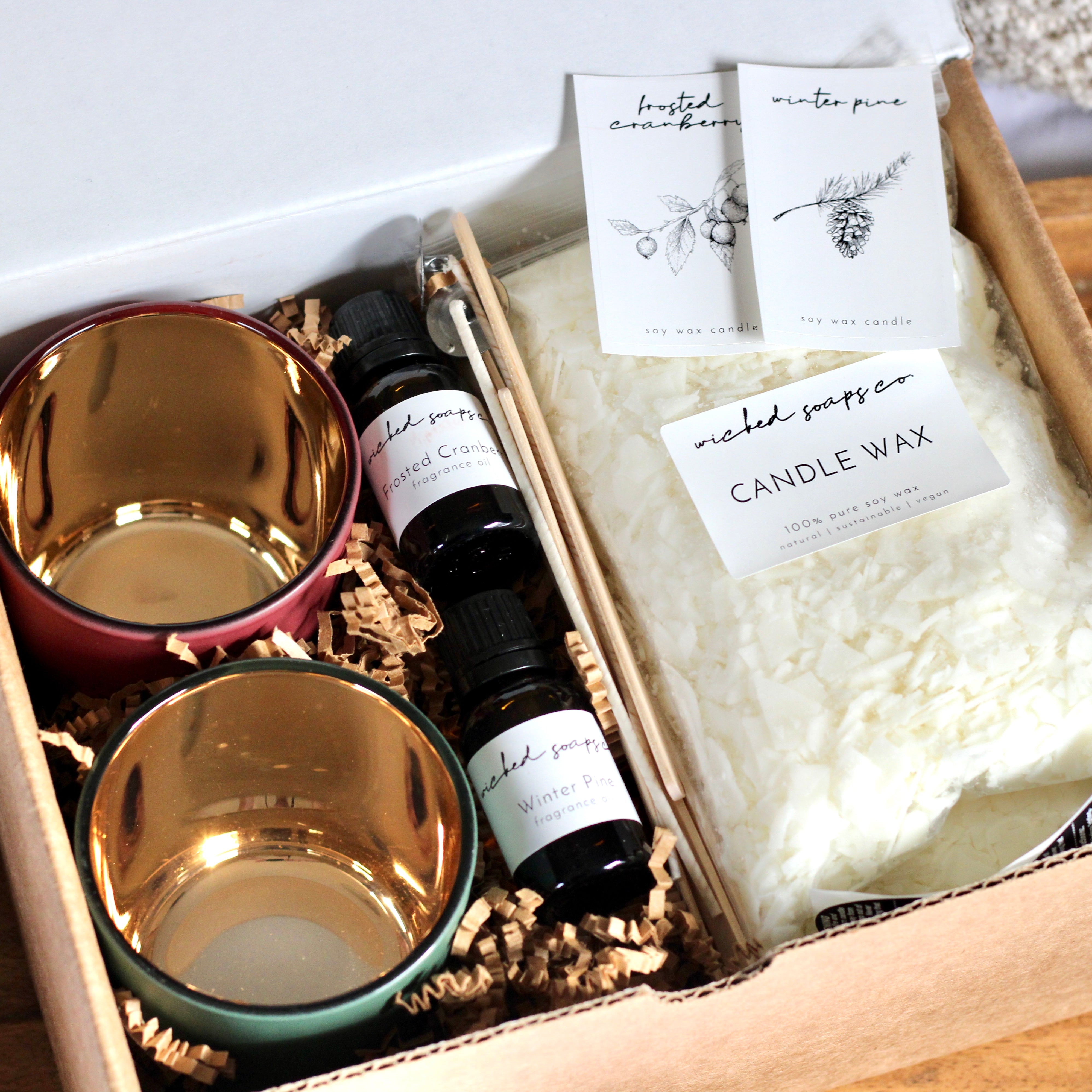 Relaxation Candle Kit, Soy Wax Candle Crafting Box, 8.5 Oz Glass Candle,  Fragrance Oil, DIY Kit 