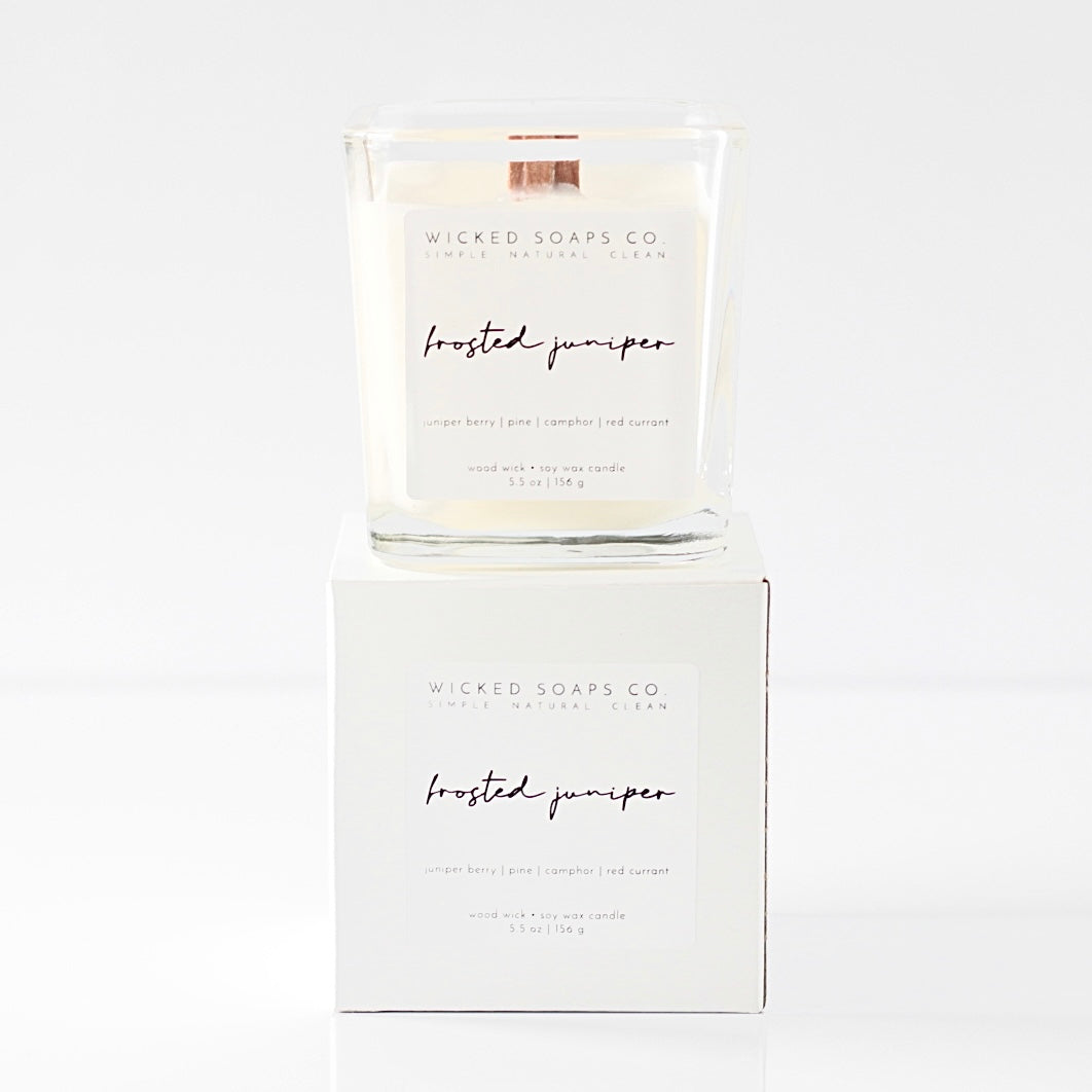Frosted Juniper Wood Wick Candle