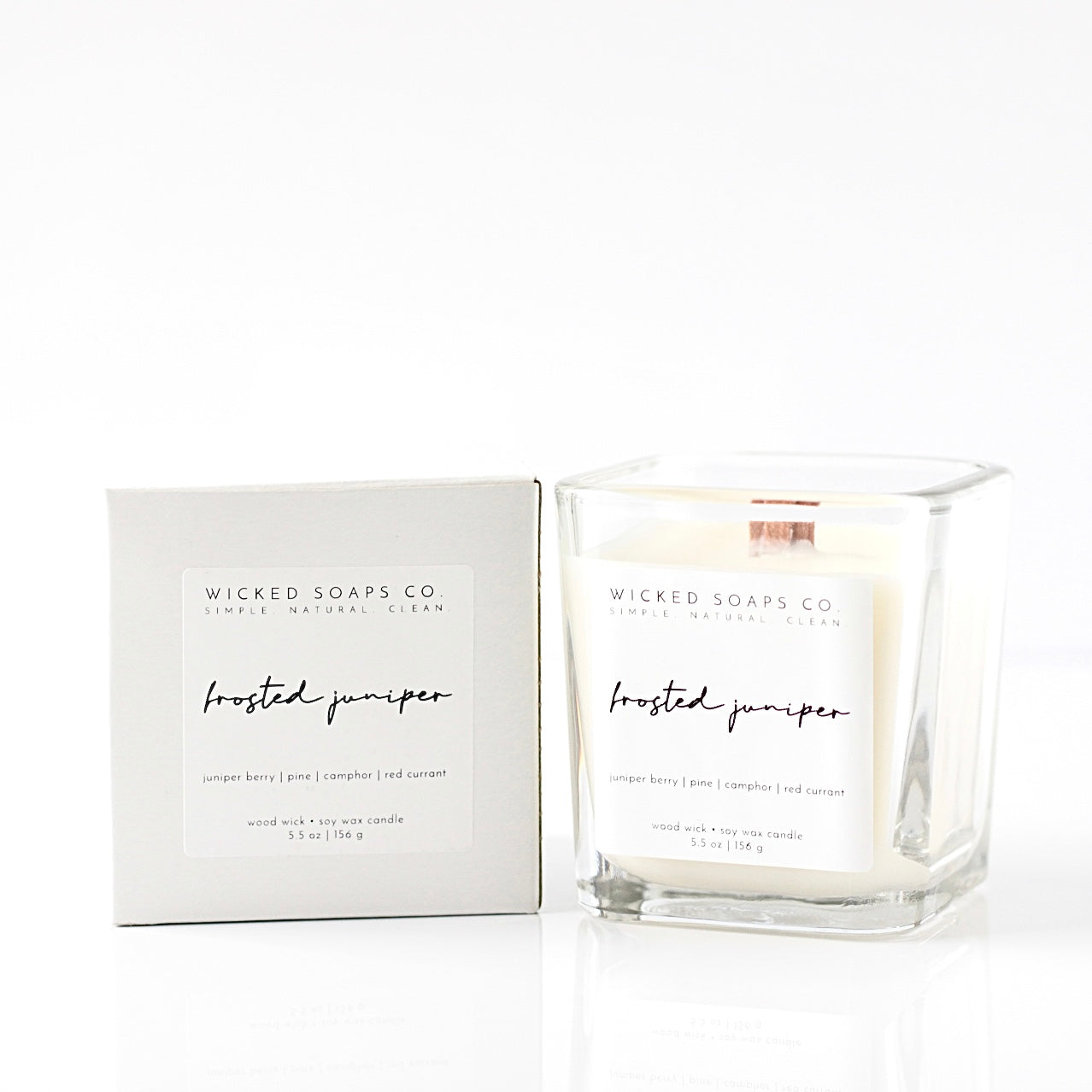 Frosted Juniper Wood Wick Candle