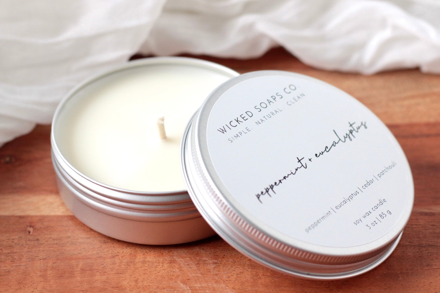 Peppermint + Eucalyptus Soy Wax Candle