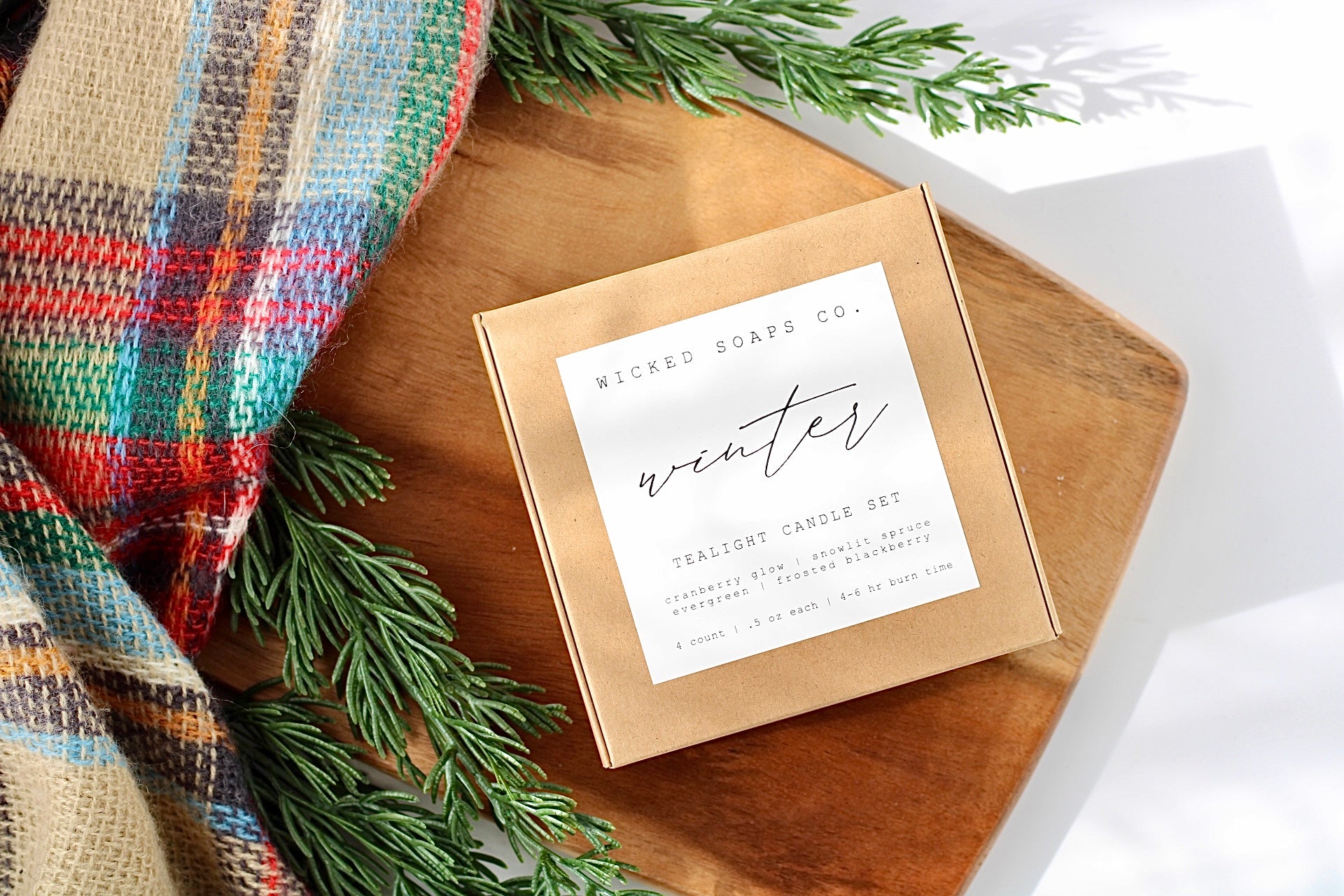 Winter Tealight Set | Soy Wax | Evergreen • Cranberry • Spruce • Blackberry