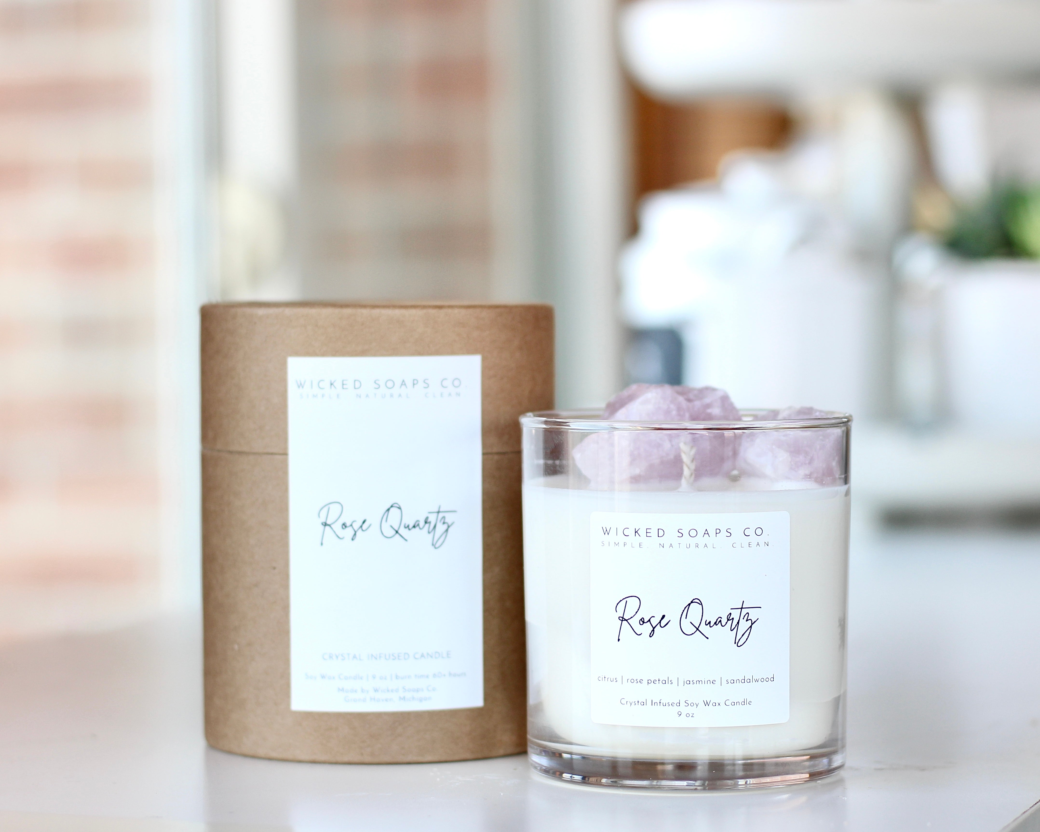 Rose Quartz Candle