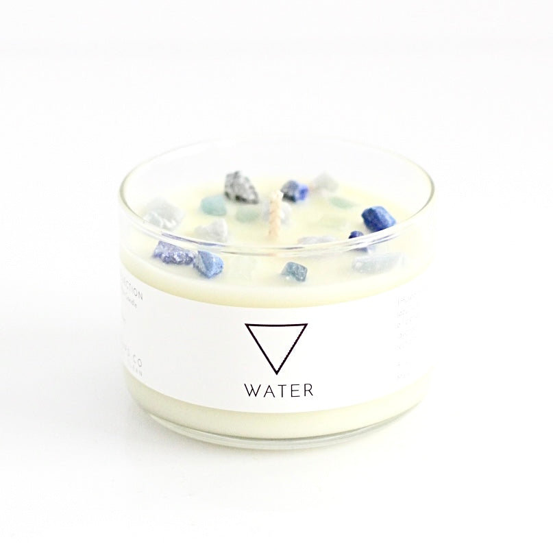 Water | Zodiac Inspired Crystal + Essential Oil Candle