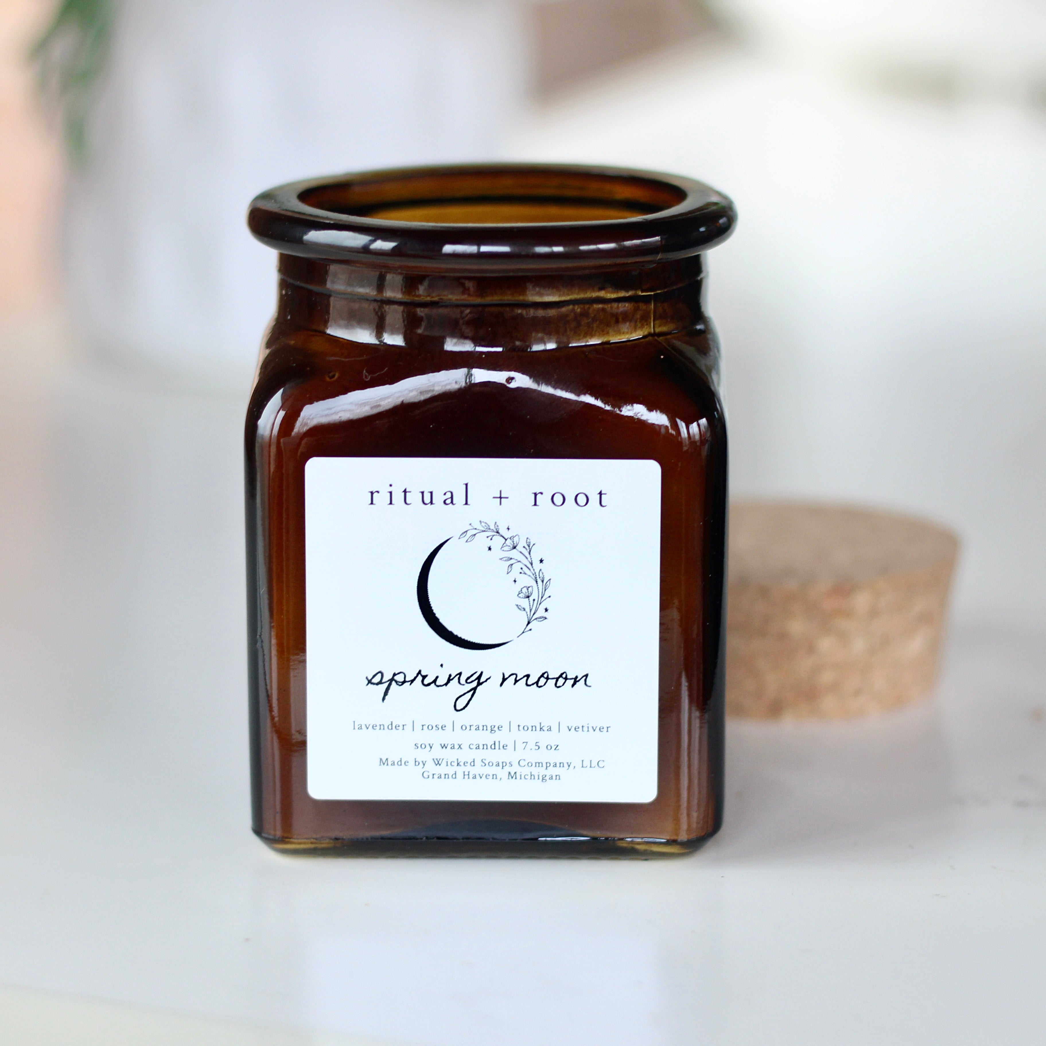 Spring Moon Square Apothecary Candle