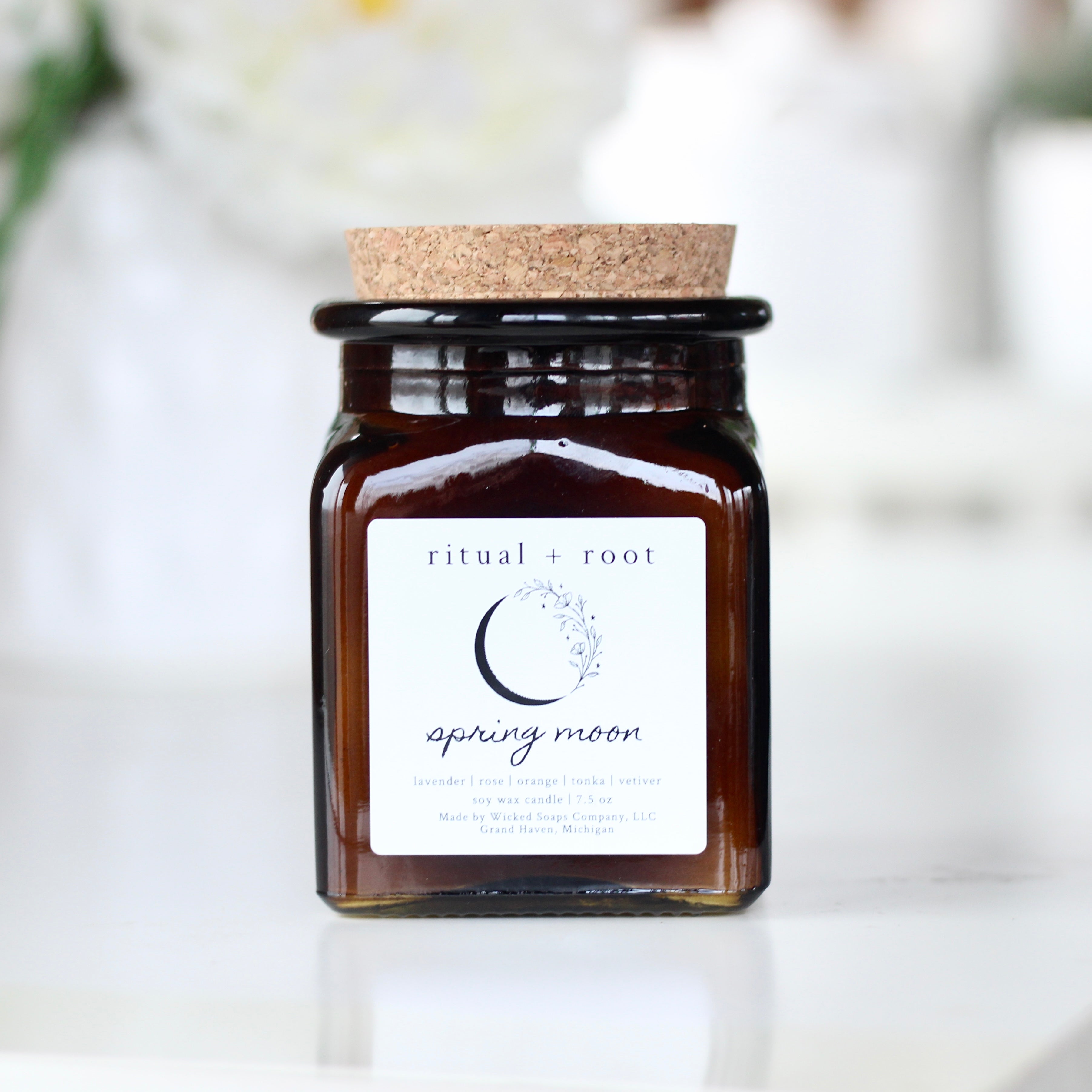 Spring Moon Square Apothecary Candle