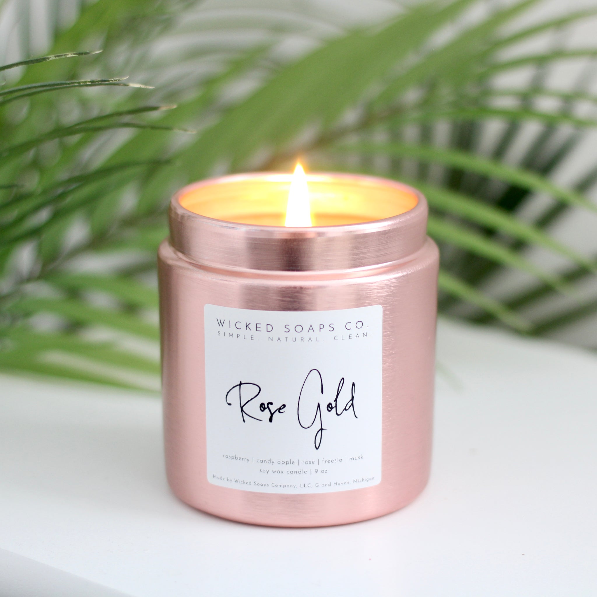 Rose Gold Metal Tin - 8oz - Scented Candle - ECO Cotton Wick – Blow Moi  Candle Co.