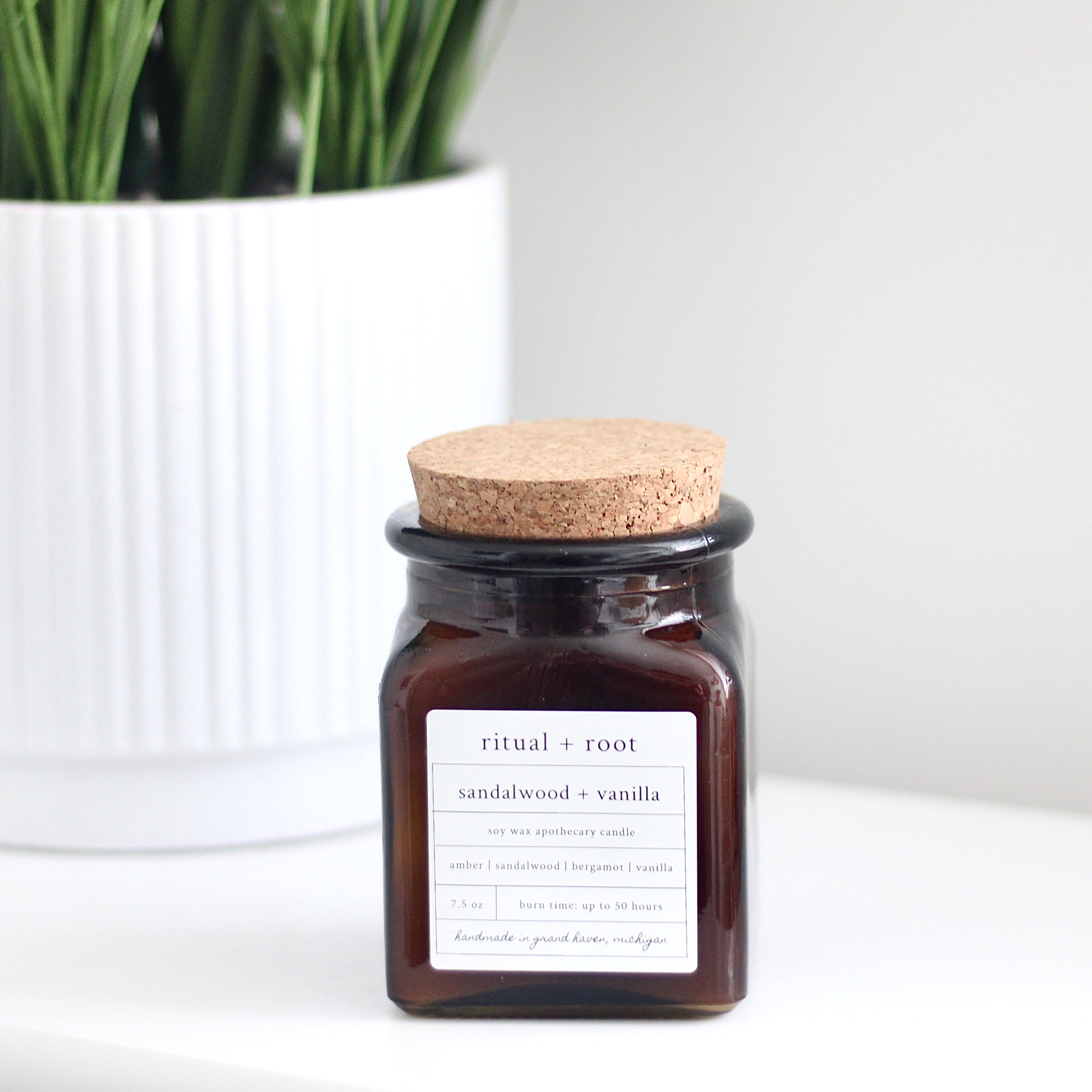 Sandalwood + Vanilla Square Apothecary Candle