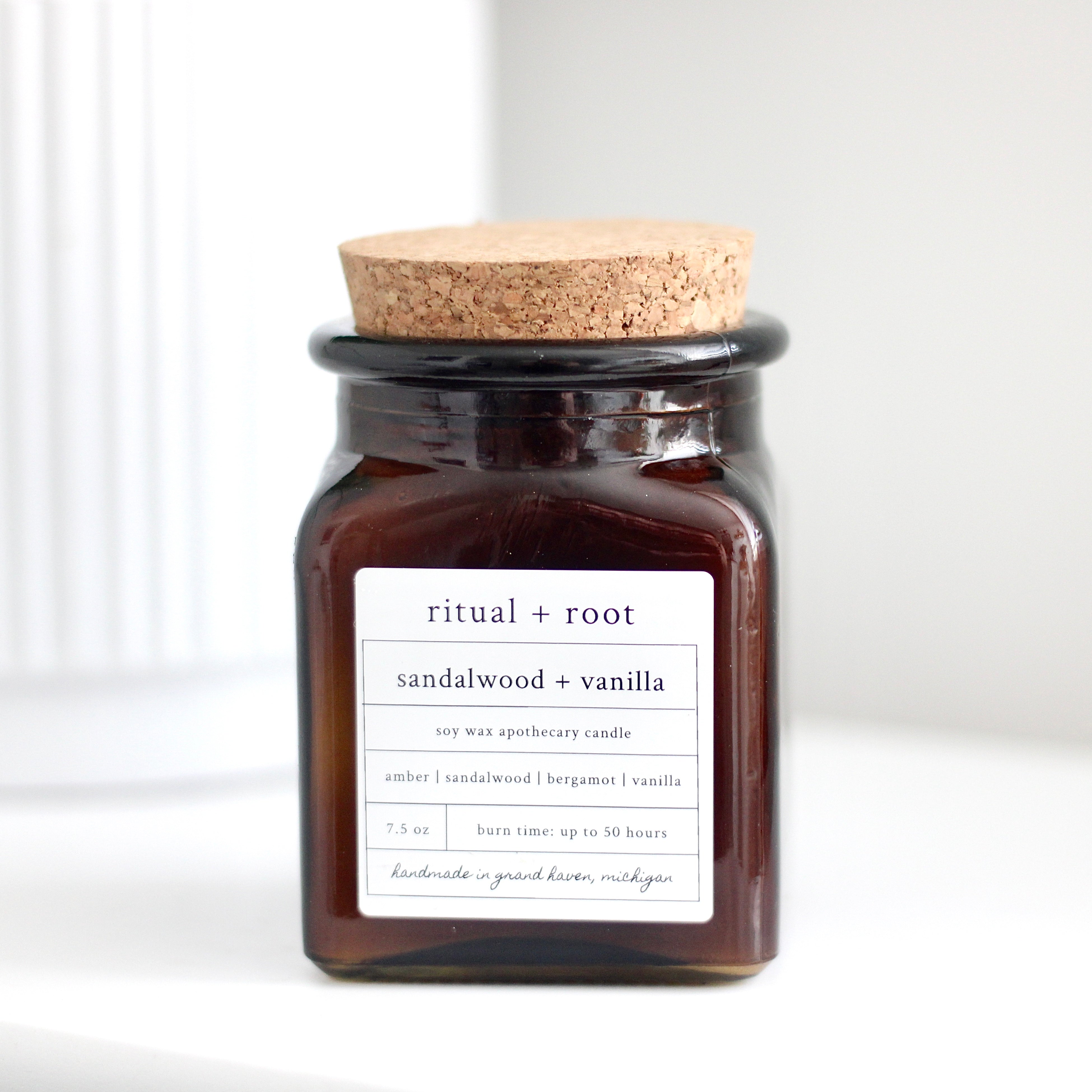 Sandalwood + Vanilla Square Apothecary Candle